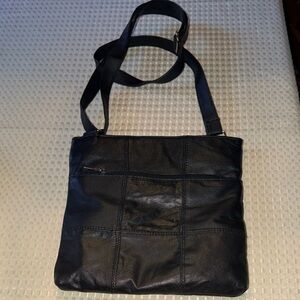 Black Leather Crossbody Shoulder Bag